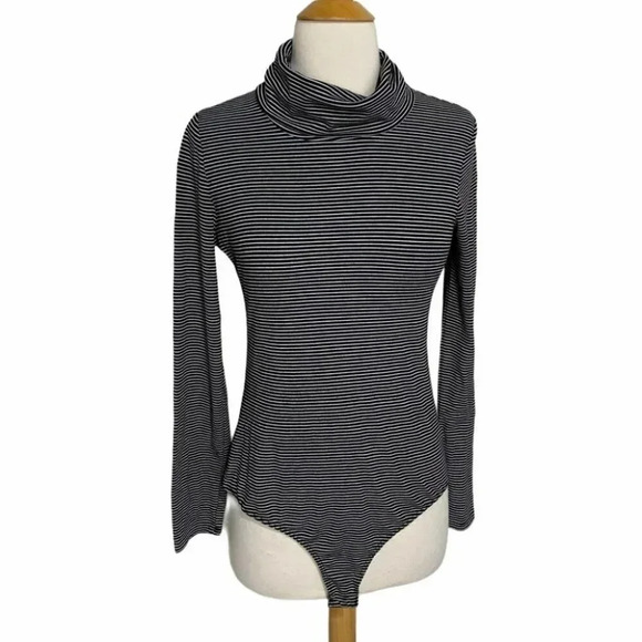 Promesa‎ S black/white stripe long sleeve body suit - Picture 1 of 4